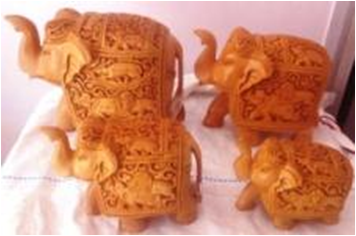WOODEN SHIKAR CARVING ELEPHANT  FINE MYWH2964