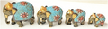 WOODEN SEMI STONE WORK PAINTED ELEPHANT MYWH2872