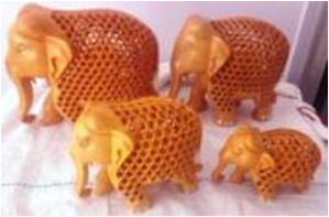 WOODEN FULL JALI ELEPHANT  MYWH2966