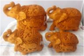 WOODEN ELEPHANT CARVING SET OF 4 PCS TRUNK UP MYWH3068