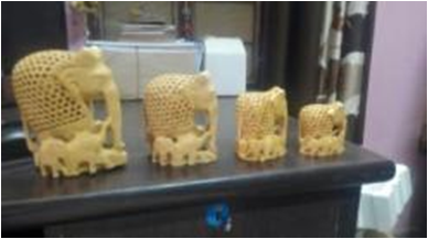 WOODEN BABY ELEPHANT SET OF  PCS 4  MYWH3072