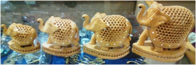 WOODEN INLAID WORKPAWTI ELEPHANT MYWH2973