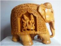 WOODEN FIGURE CARVING ELEPHANT FINE WORK MYWH3085