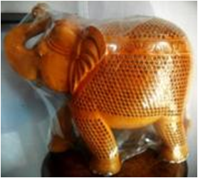 WOODEN U/CUT ELEPHANT T.UP MYWH2980