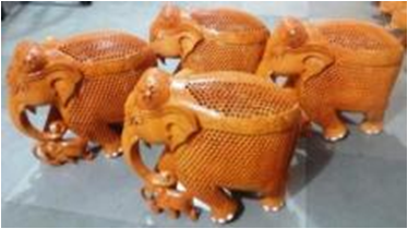 WOODEN U/CUT ELEPHANTS BELL WORK MYWH2983