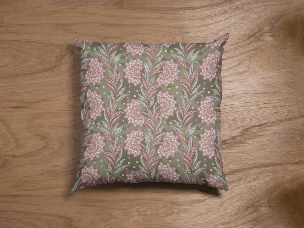Pair of digital printed cushion covers #16 styled view | Myyra Jaipur