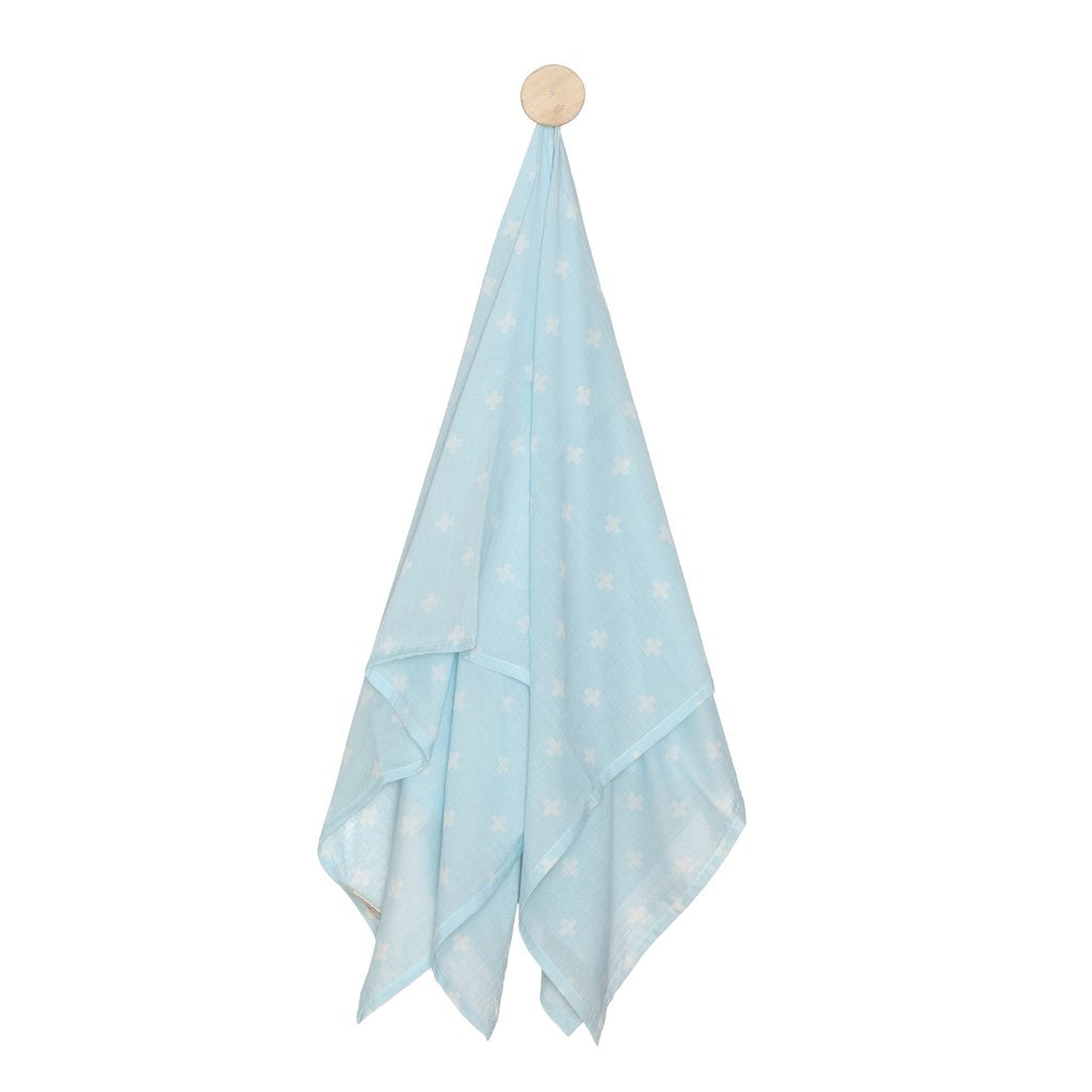 SWADDLE  PLUS DESIGN  BLUE WHITE