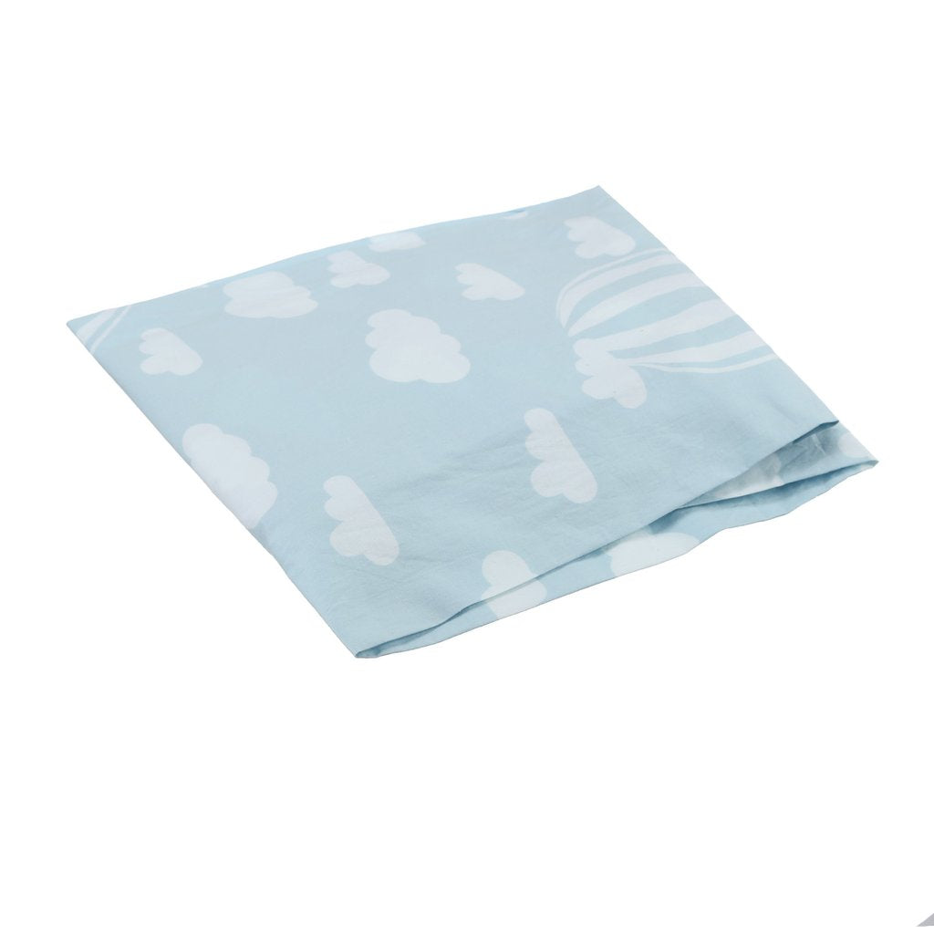 COT SHEET CLOUD BLUE WHITE