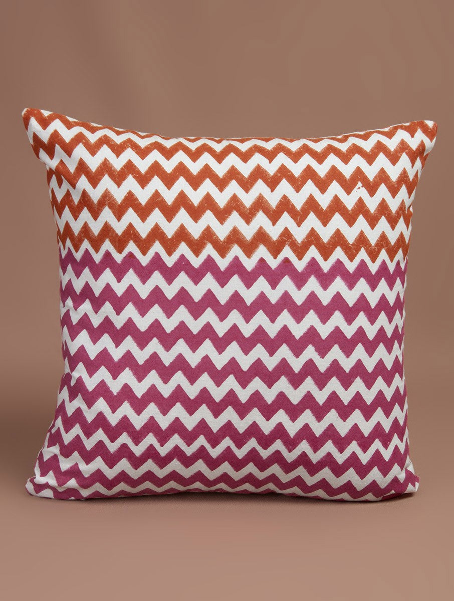 Hand block printed organic cotton cushion cover | Myyra Jaipur
