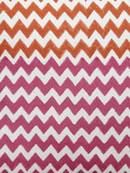 Close-up of hand block print on organic cotton cushion cover | Myyra Jaipur