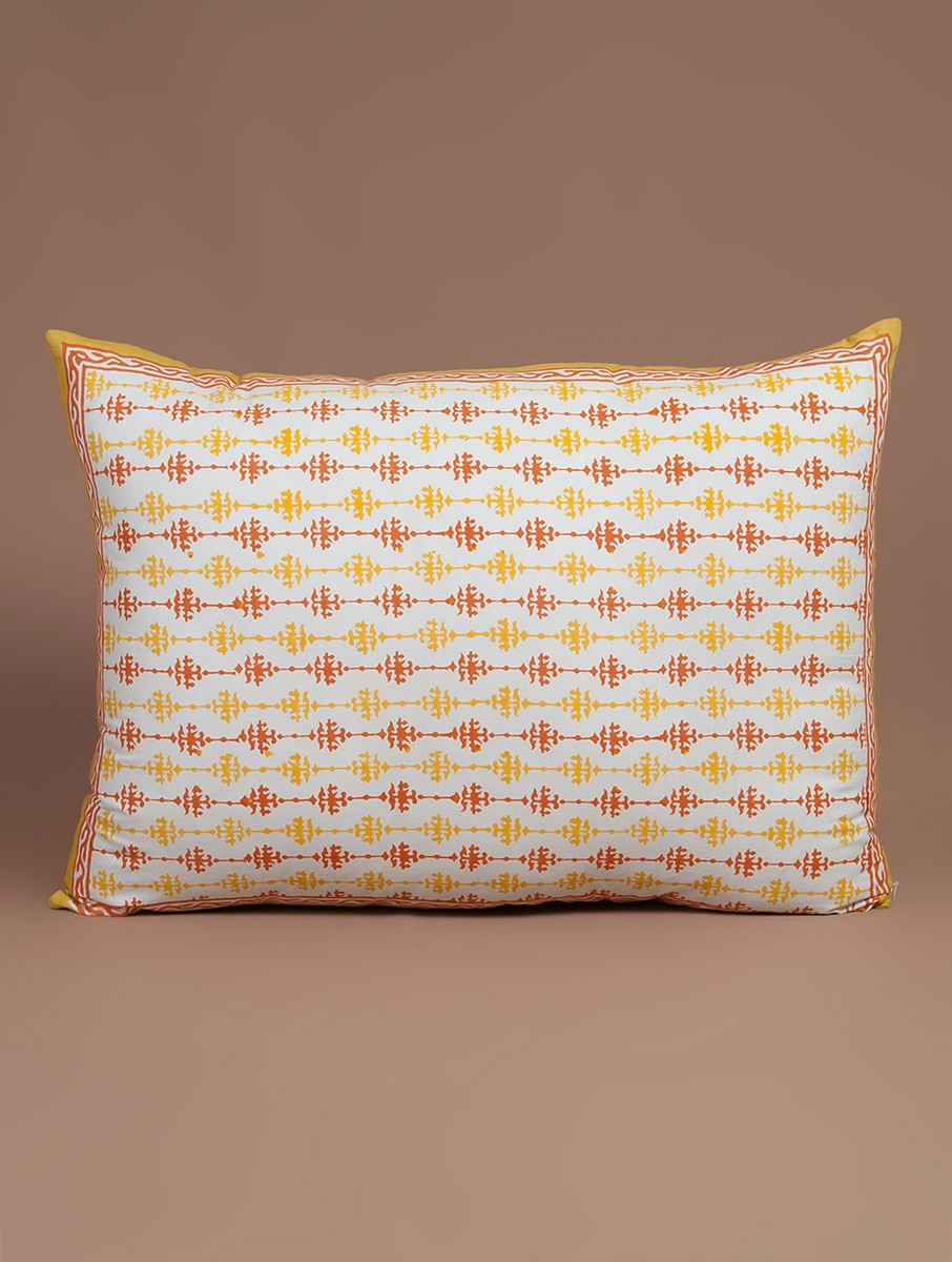 Hand block printed organic cotton pillow cover | Myyra Jaipur