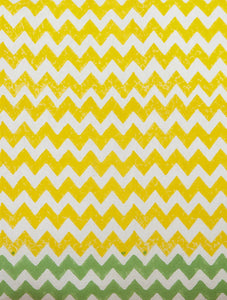 Yellow-White-Green Cotton Hand-Block Printed Pillow Cover - MYYRA