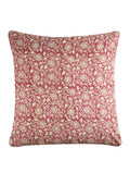 Hand block printed organic cotton cushion cover with floral jaal lattice pattern | Myyra Jaipur