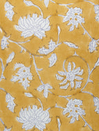 Folded organic cotton pillow cover showing block printed repeat | Myyra Jaipur