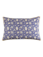 Close-up of hand block print on organic cotton pillow cover | Myyra Jaipur