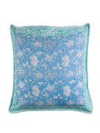 Hand block printed organic cotton cushion cover with floral pattern | Myyra Jaipur