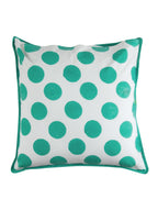 Hand block printed organic cotton cushion cover with polka dot pattern | Myyra Jaipur