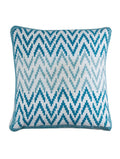 Hand block printed organic cotton cushion cover with ikat pattern | Myyra Jaipur
