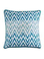 Hand block printed organic cotton cushion cover with ikat pattern | Myyra Jaipur