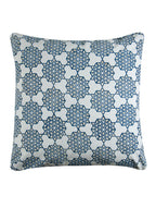 Hand block printed organic cotton cushion cover with geometric pattern | Myyra Jaipur