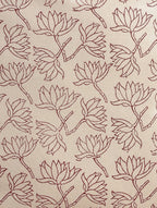 Close-up of floral hand block print on organic cotton cushion cover | Myyra Jaipur