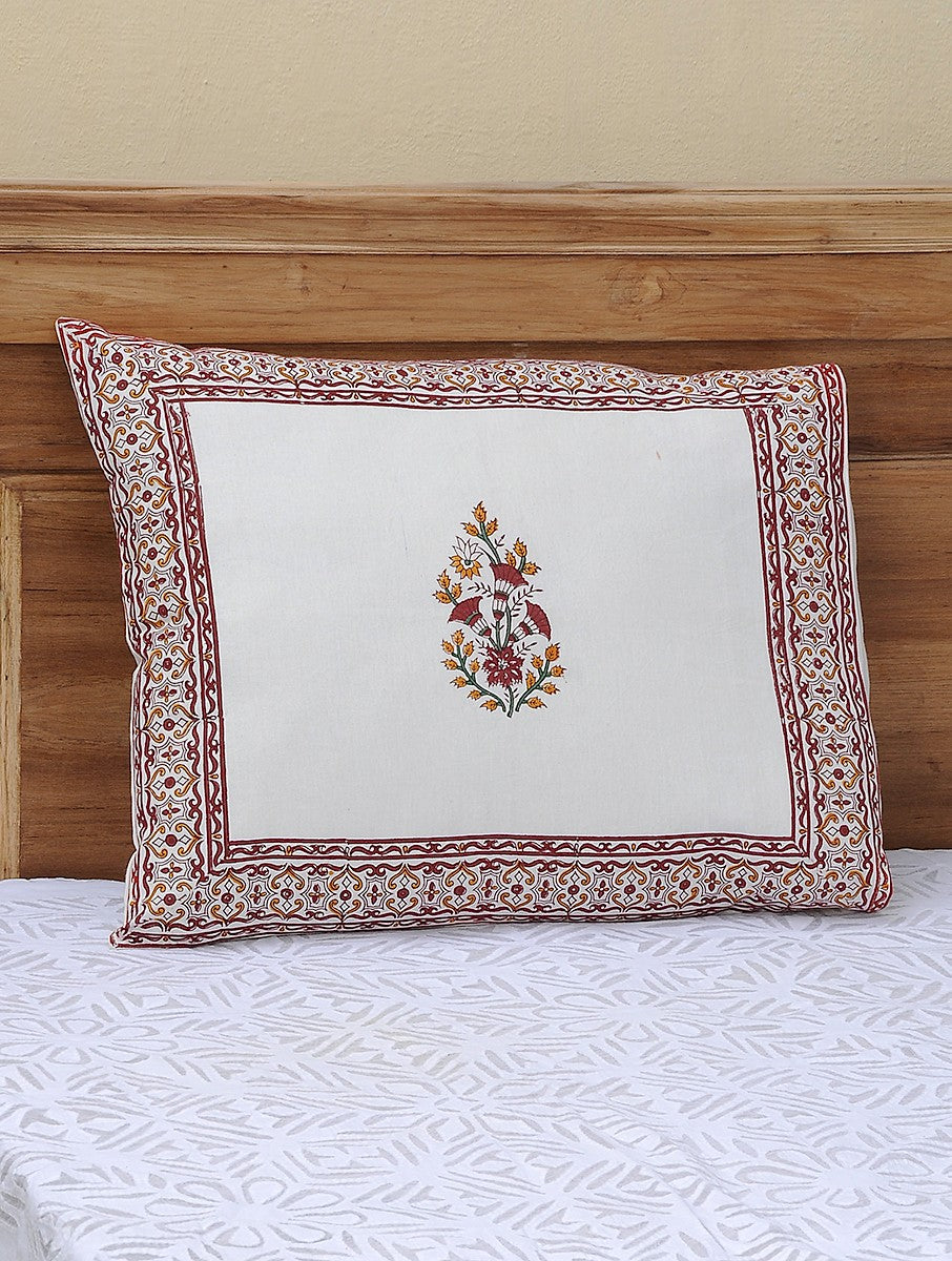 Hand block printed organic cotton pillow cover | Myyra Jaipur