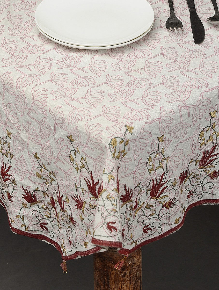 Hand block printed organic cotton table cover | Myyra Jaipur
