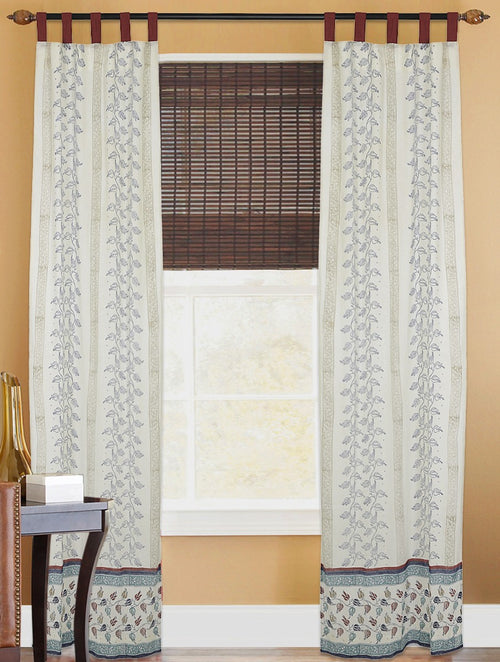 Hand block printed organic cotton curtain | Myyra Jaipur