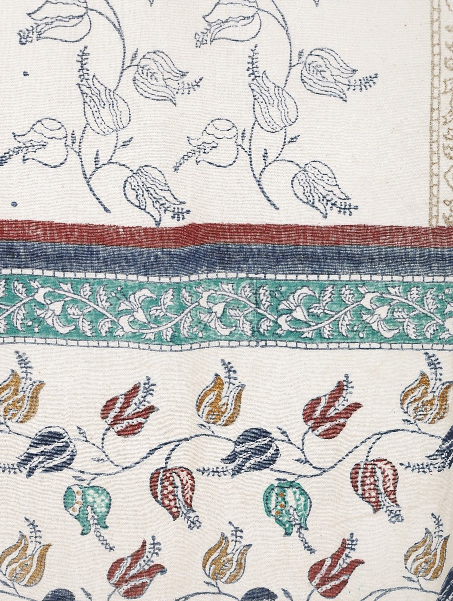 Curtain folded showing pattern repeat of hand block print | Myyra Jaipur