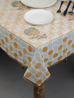 Hand block printed organic cotton table cover | Myyra Jaipur