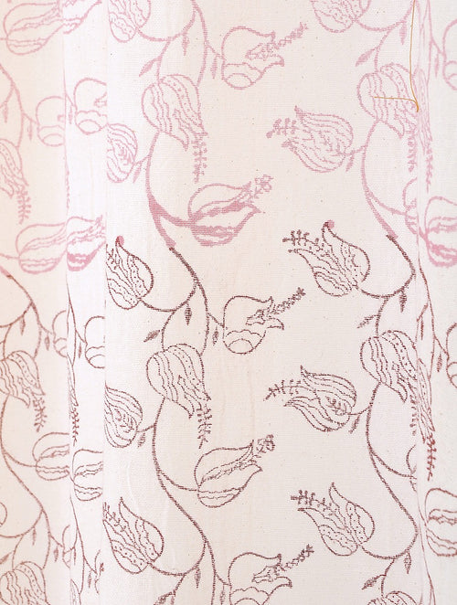 Close-up of hand block print on organic cotton curtain | Myyra Jaipur