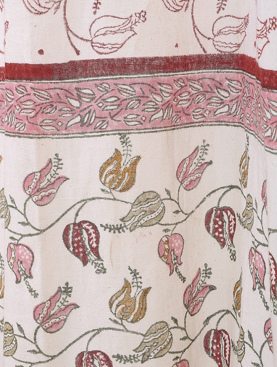 Curtain folded showing pattern repeat of hand block print | Myyra Jaipur