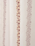 Close-up of hand block print on organic cotton curtain | Myyra Jaipur