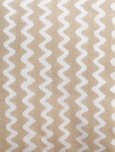 Load image into Gallery viewer, Beige Zigzag Cushion Cover Hand Block Printed Cotton - MYYRA