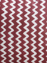 Load image into Gallery viewer, Maroon Zigzag Cushion Cover Hand Block Printed Cotton - MYYRA