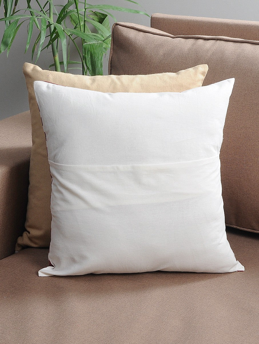 Cushion cover folded showing pattern repeat of hand block print | Myyra Jaipur