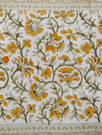 Close-up of hand block print on organic cotton pillow cover | Myyra Jaipur