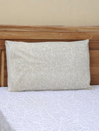 Pillow cover folded showing pattern repeat of hand block print | Myyra Jaipur