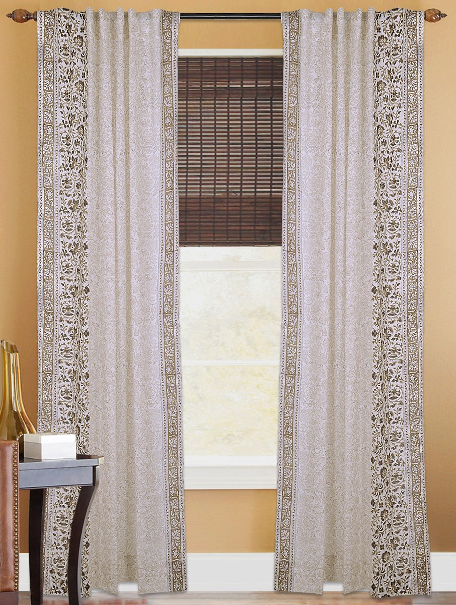 Hand block printed organic cotton curtain | Myyra Jaipur