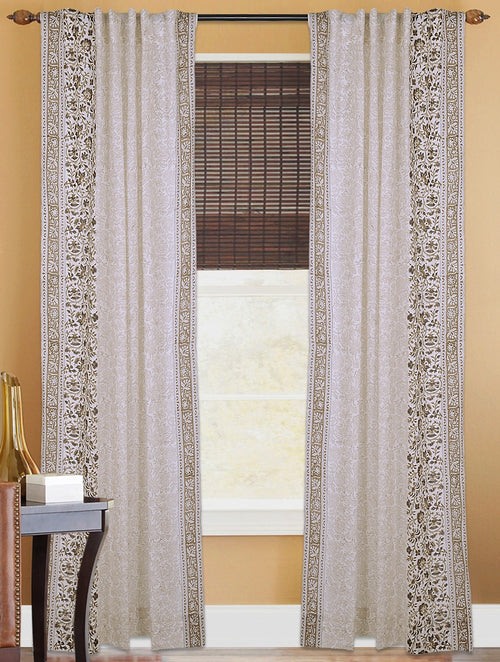 Hand block printed organic cotton curtain | Myyra Jaipur