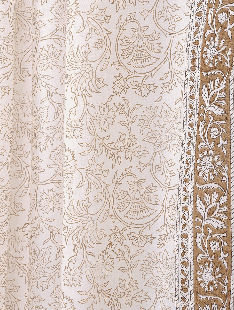Curtain folded showing pattern repeat of hand block print | Myyra Jaipur
