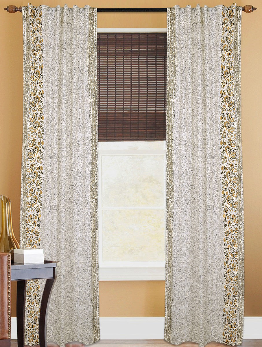 Hand block printed organic cotton curtain | Myyra Jaipur