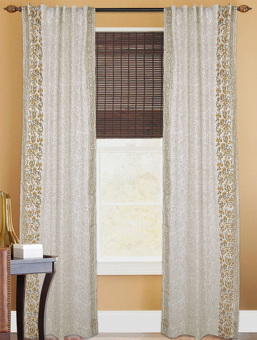 Hand block printed organic cotton curtain | Myyra Jaipur