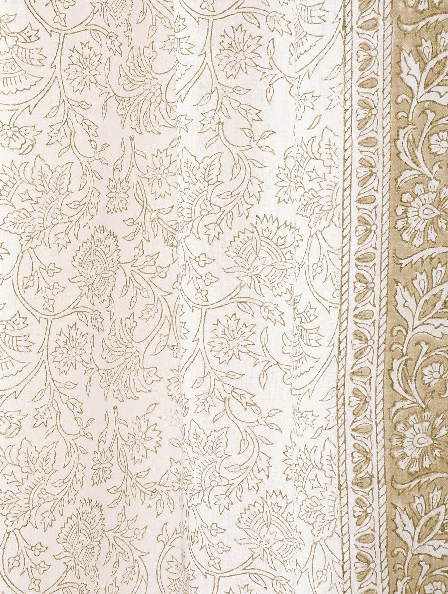 Curtain folded showing pattern repeat of hand block print | Myyra Jaipur