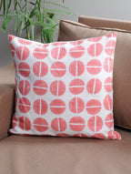 Peach hand block printed organic cotton cushion cover | Myyra Jaipur