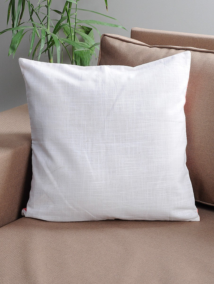 Cushion cover folded showing pattern repeat of hand block print | Myyra Jaipur