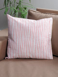 Peach hand block printed organic cotton cushion cover | Myyra Jaipur