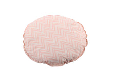 Load image into Gallery viewer, CUSHION COVER ROUND CHEVERON PINK  WHITE