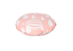 CUSHION COVER ROUND CLOUD PINK  WHITE