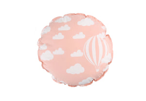 CUSHION COVER ROUND CLOUD PINK  WHITE